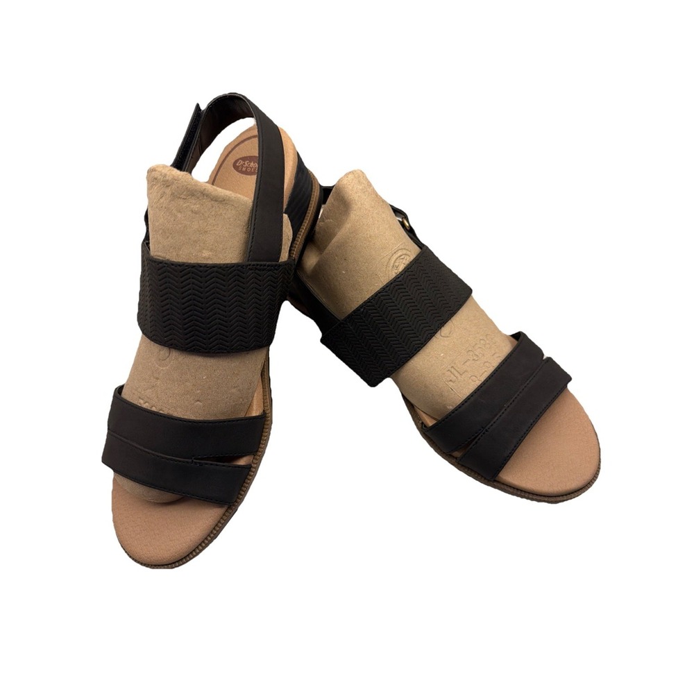 Dr. Scholls Sandals Women's 8.5M‎ Freeform Slingback Black Faux Leather Comfort
